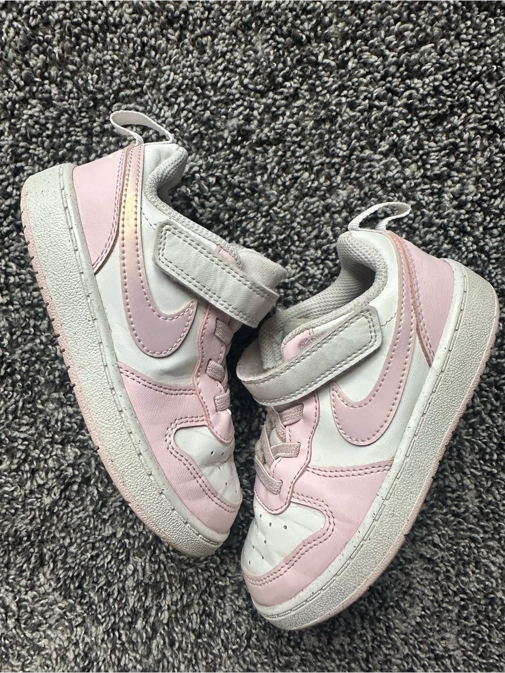 Nike Court Borough Low Pink and White Easy On  Sneakers Size 8.5